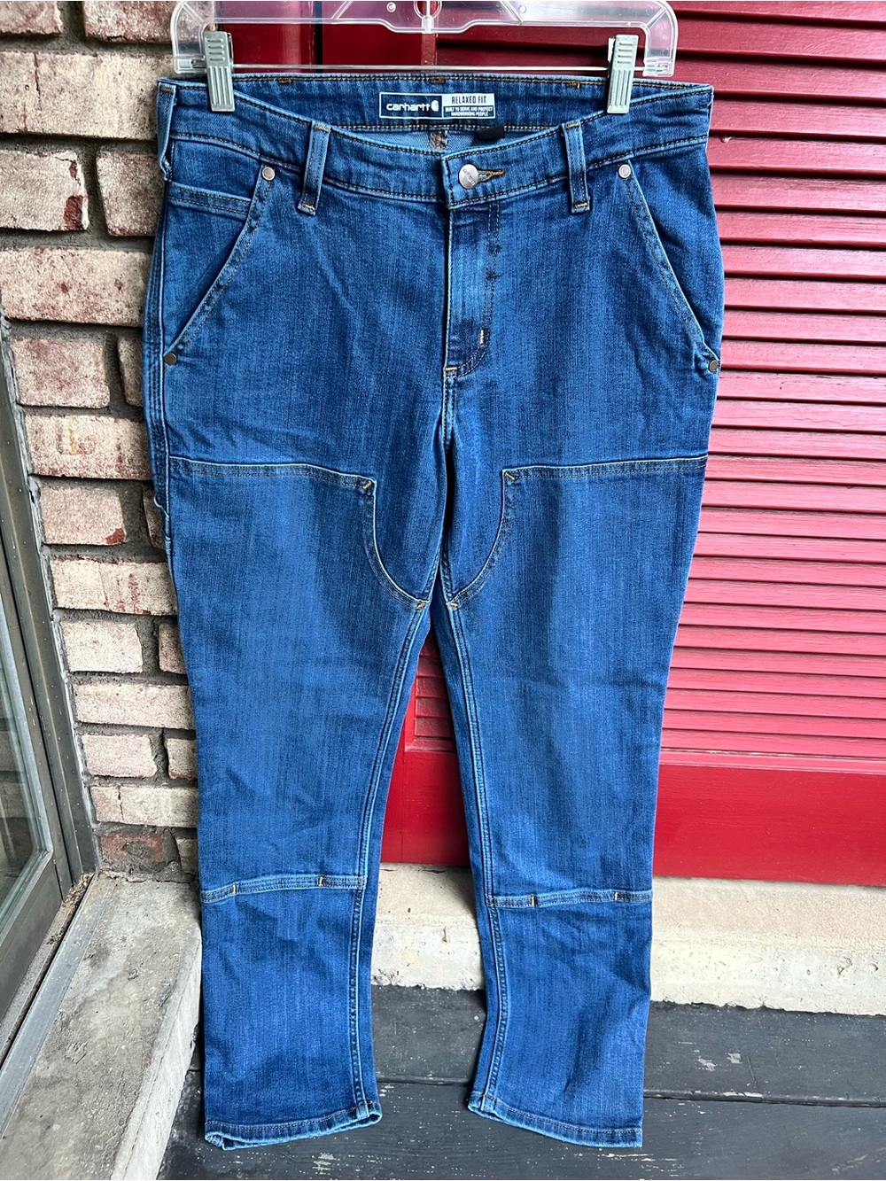 Carhartt Mid Rise Woman’s Rugged Flex Relaxed Fit Double Front Size 6 Jeans